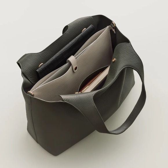 Cuyana Handbags - Cuyana Dark Olive 13 Inch System Tote